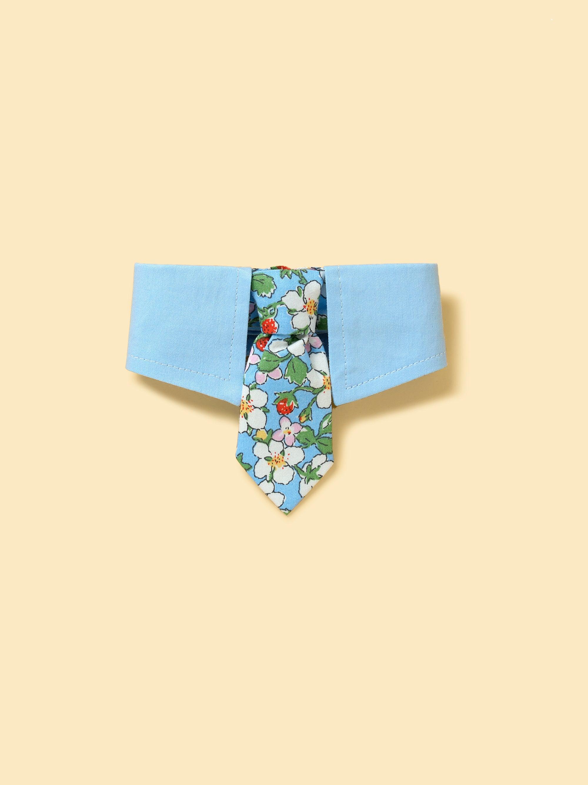 Blue Botanique Necktie Bandana