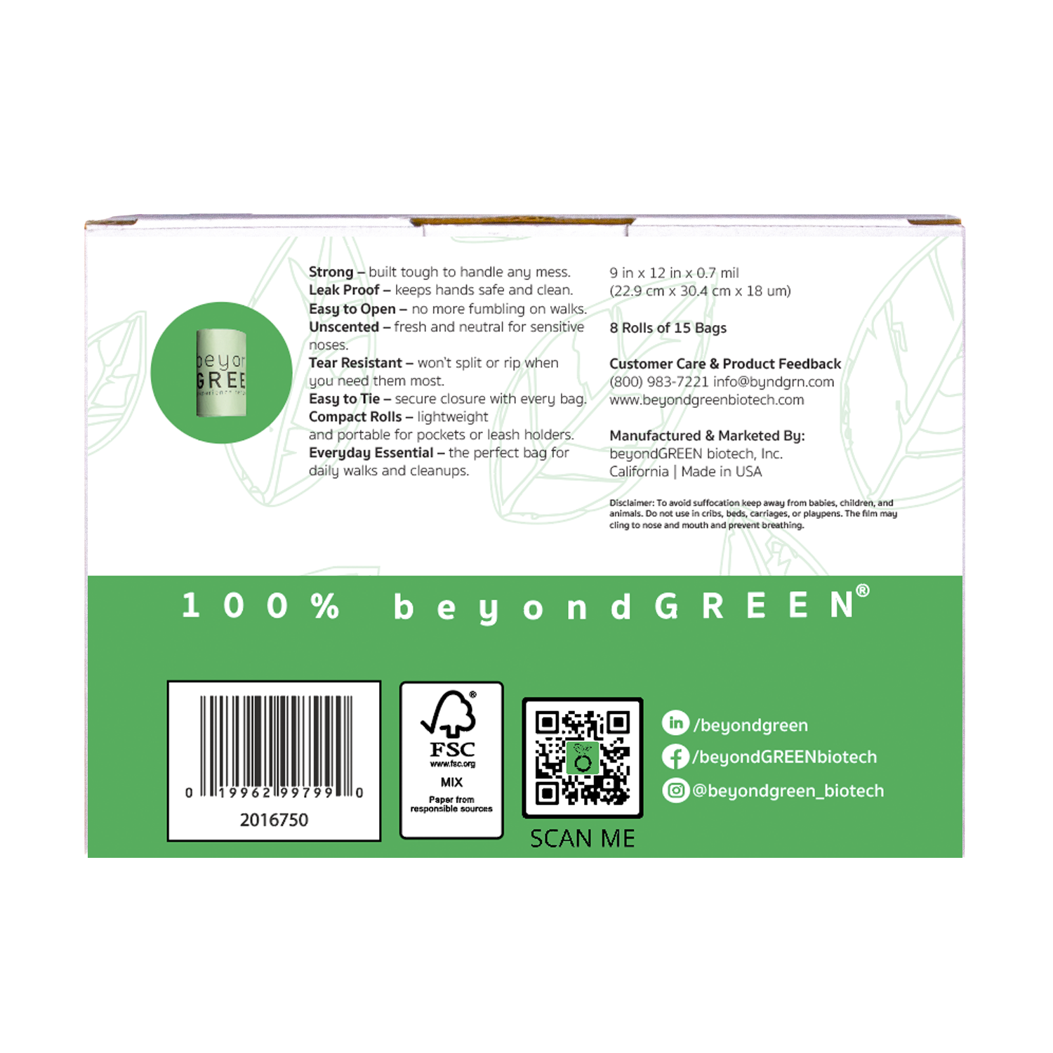 750 Count - Dog Waste Bags