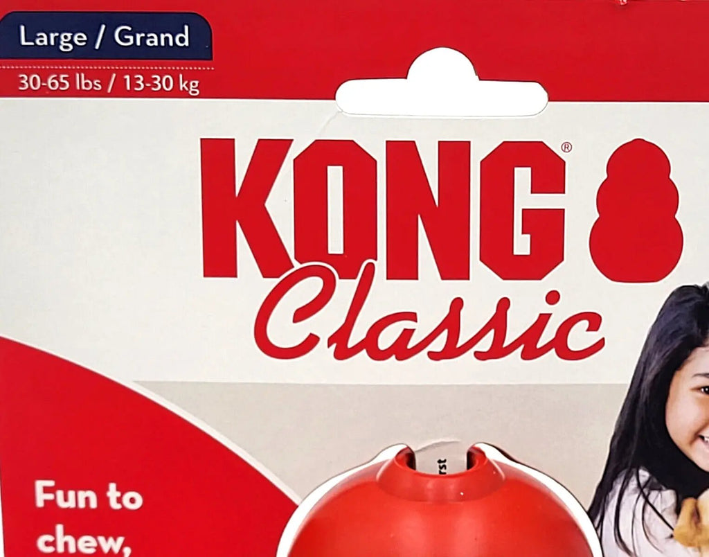 KONG Classic LARGE Durable Fetch & Chew Dog Toy Treat Stuffable 4X2.75"