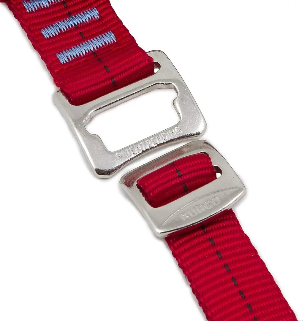 Enhanced Strength Tru-Fit Dog Car Harness - Crash Tested for Safety - Broad Chest Plate - All Steel Nested Buckles - Includes Seatbelt Tether - Red - Medium