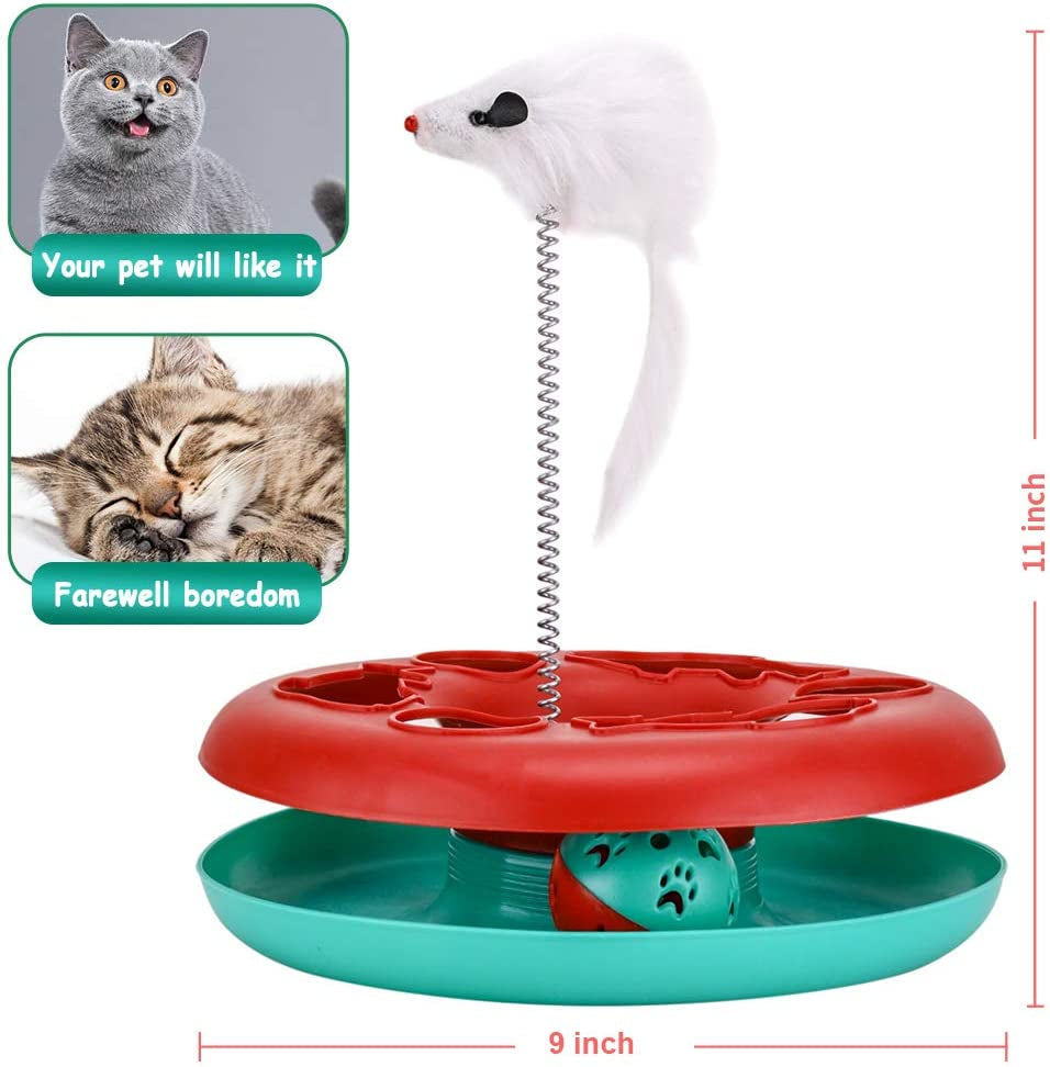Exciting Interactive Cat Toy Set - Tower of Tracks with Mouse Teaser and Rolling Balls for Endless Fun!