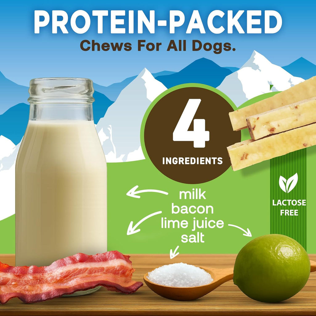 Bacon Flavor Gold Yak Chews for Large Dogs (1 lb to 5lb Bags)