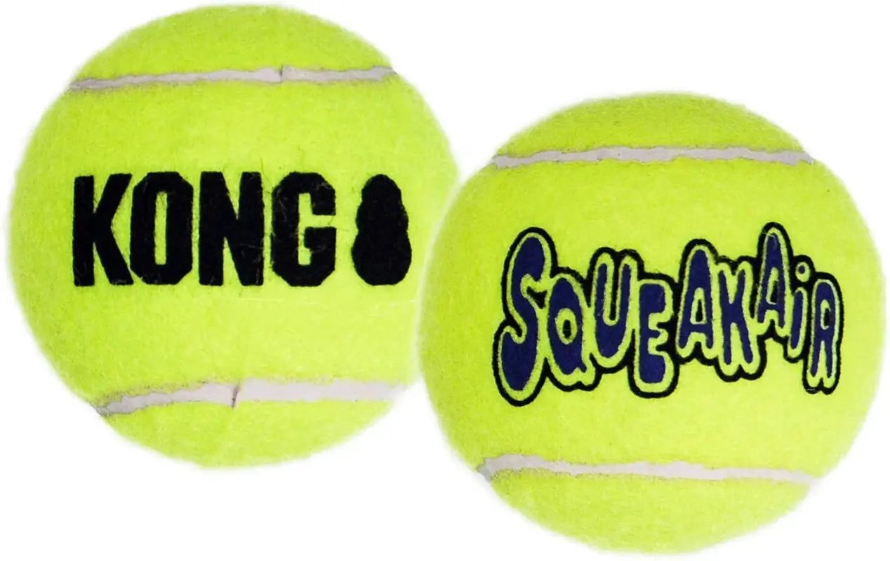 KONG Squeakair Tennis Balls (2) XL Squeaky Dog Fetch Toy 4"