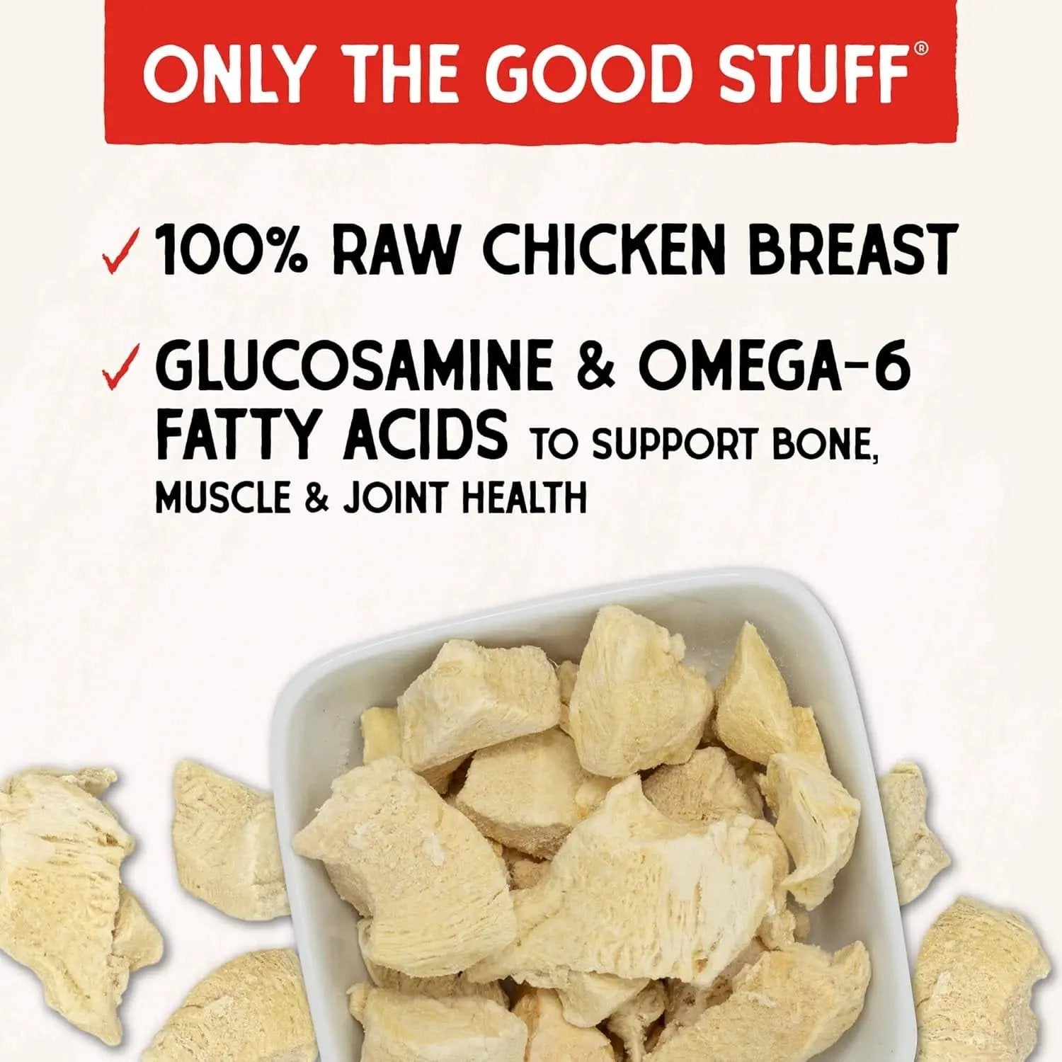 Freeze-Dried Raw Chicken Breast Dog Treats - Single Ingredient, No Additives - Premium Training Treats - Perfect for Picky Eaters - 2.75Oz Bag
