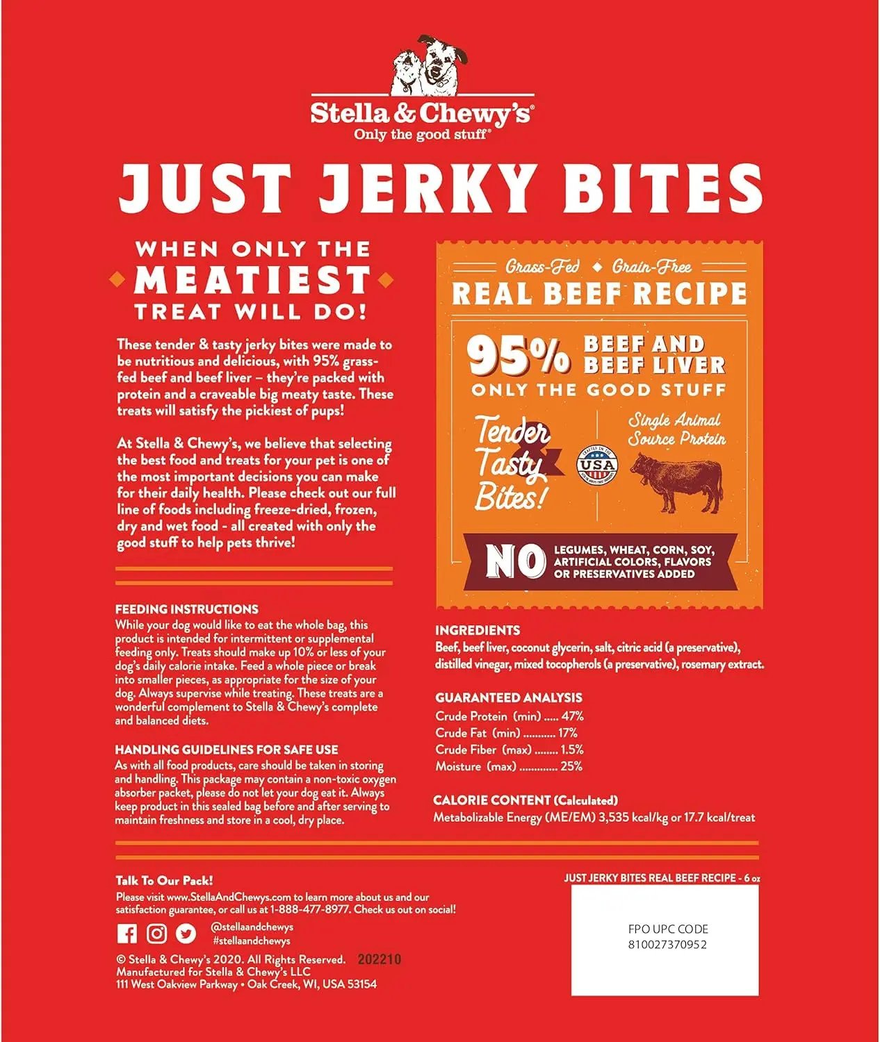 Premium Beef Jerky Dog Treats - 95% Real Meat Bites for Sensitive Stomachs