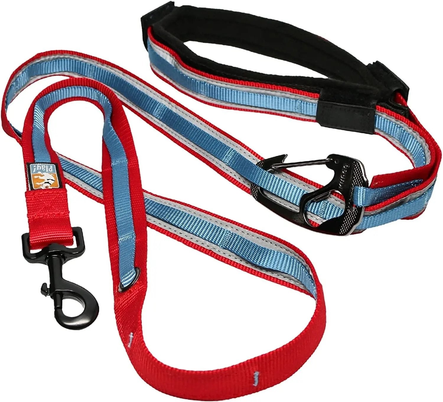 6 in 1 Hands Free Dog Leash | Reflective Running Belt Leash for Dogs | Crossbody & Waist Belt Leash | Carabiner Clip | Padded Handle for Training, Hiking or Jogging | Quantum Leash | 6 Colors