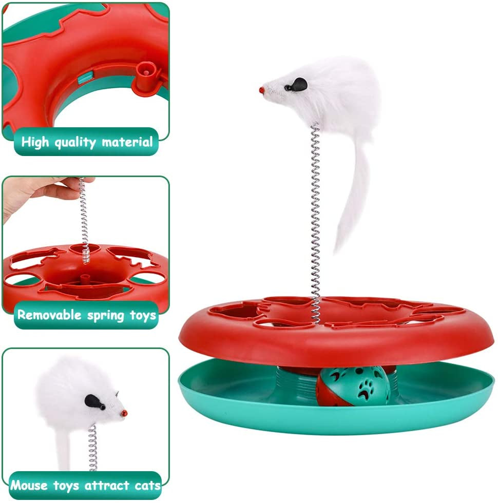 Exciting Interactive Cat Toy Set - Tower of Tracks with Mouse Teaser and Rolling Balls for Endless Fun!